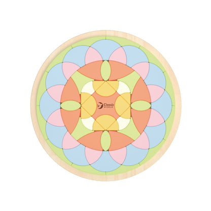 Classic World - Flower Mandala Wooden Block Puzzle - 70 Pieces