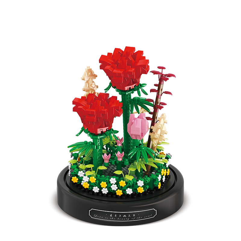 Cogo - Building Block Set - Rose Flower Dome - 593 Pieces