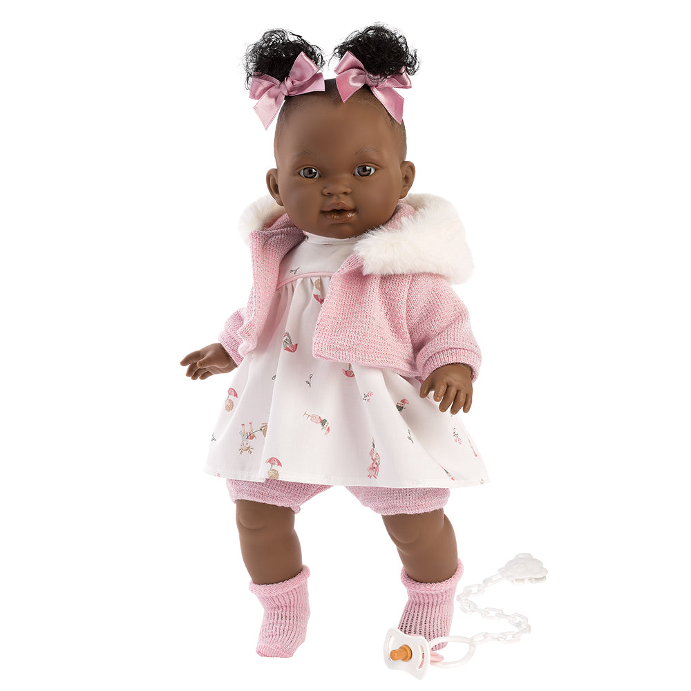 Llorens - Baby Girl Doll with Crying Mechanism, Clothing & Accessories: Diara - 38cm - Motherhood