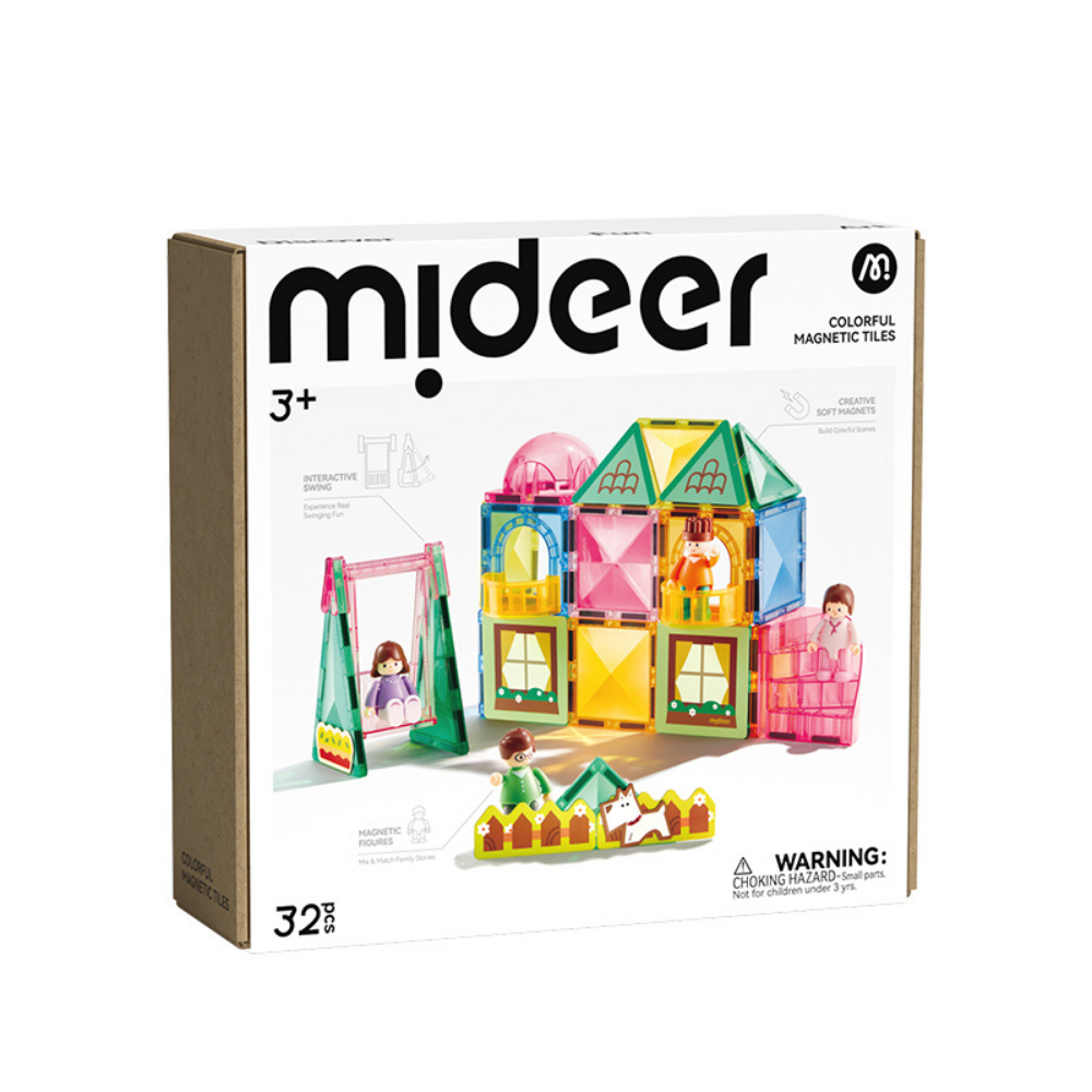 Mideer - Colourful Magnetic Tiles Building Set - Our Family - 32pcs