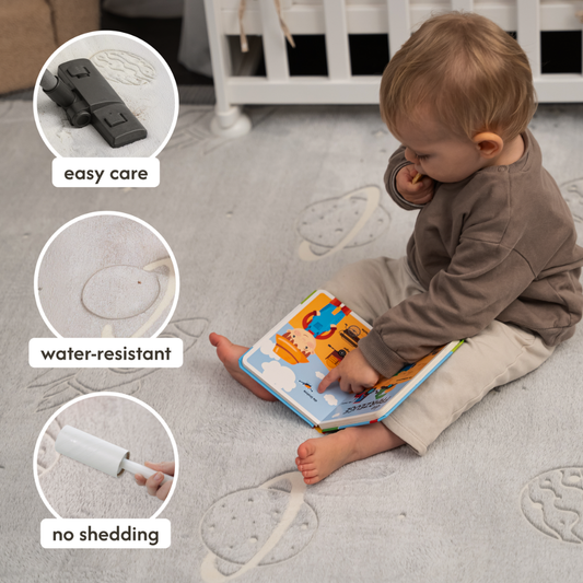 Hakuna Matte - GlowCloud Play Mat Carpet Glow in the Dark - Planets 170 x 120 x 2.5 cm