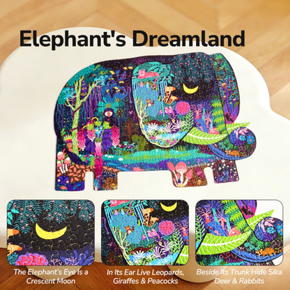 Mideer - Artist Puzzle: Elephant Dream - 280 Piece Shaped Jigsaw for Kids