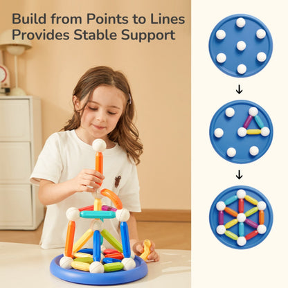 Mideer - Rainbow Magnetic Building Sticks STEM Construction Toy - 60 Pieces