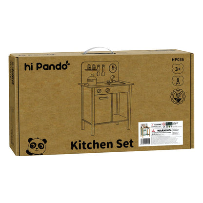 hi Pando - Pretend & Play - Wooden Kitchen Set - 8pcs