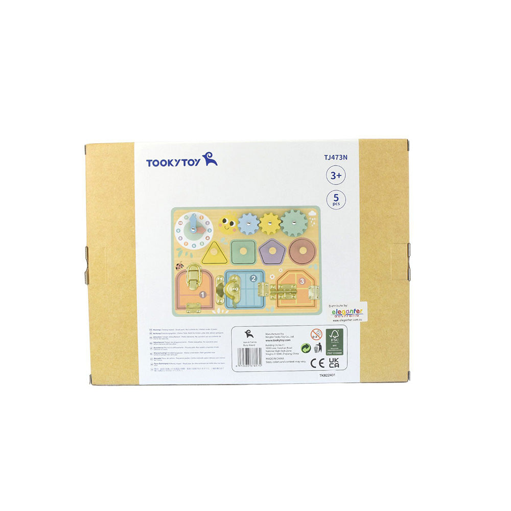 TookyToy - Wooden Busy Board - Pastel