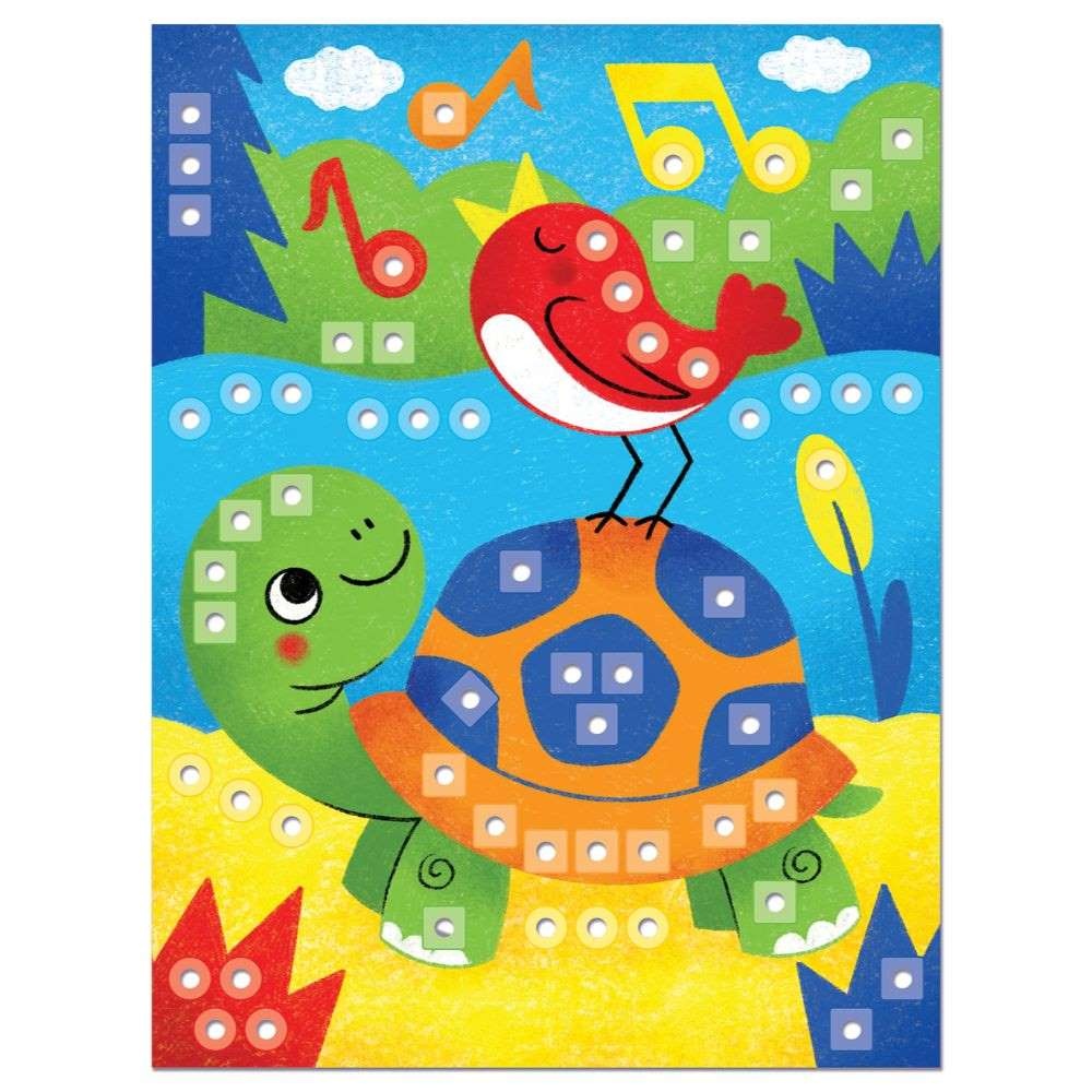 Quercetti - FantaColor Animal Peg Board Set - Mosaic Art Activity with Pattern Cards