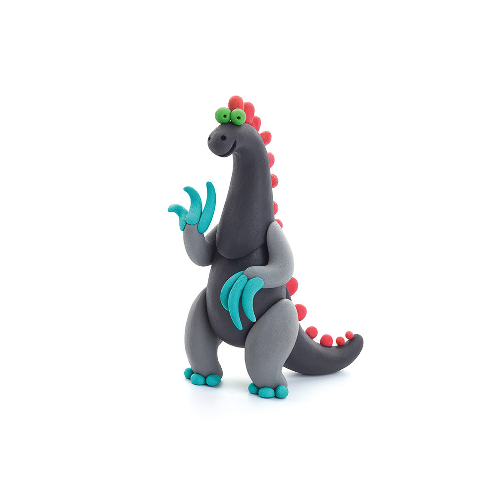 Hey Clay - Modelling Air-Dry Clay with Fun Interactive App - Therizinosaurus, series Mega Dinos, 3 cans