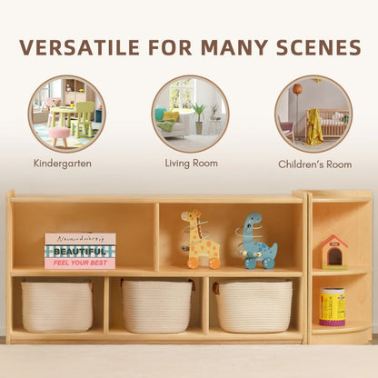 TookyToy - Wooden Corner Shelf and Toy Storage for Kids Room: Plywood 60x30cm