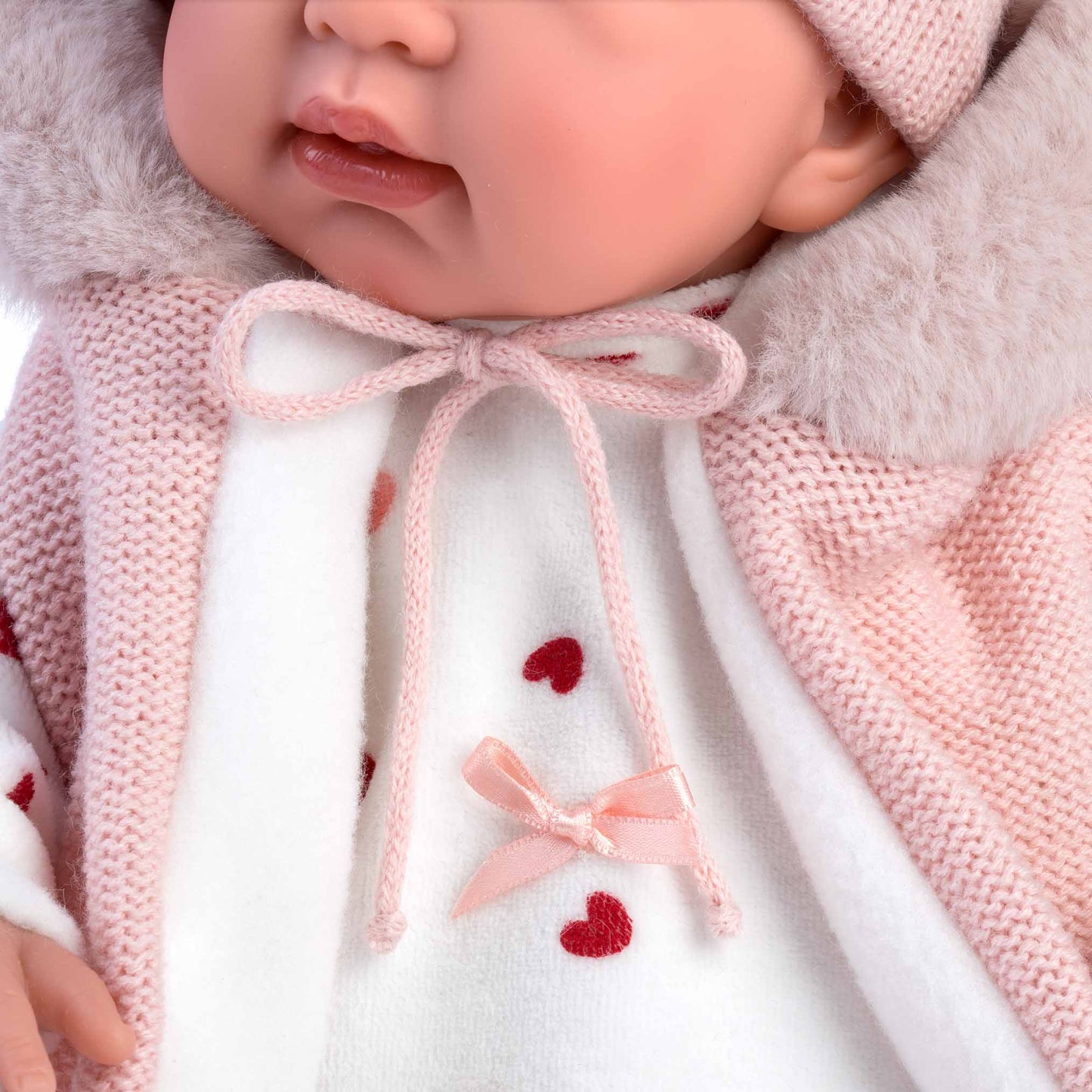 Llorens - Newborn Baby Girl Doll with Crying Mechanism, Pink Romper & Accessories: Tina - 44cm - Motherhood