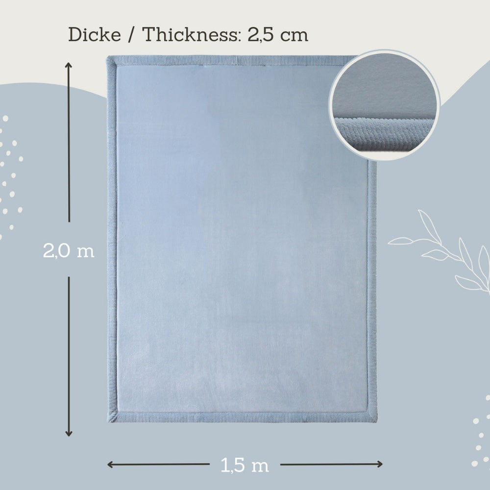 Hakuna Matte - CloudSoft Play Mat Carpet - Sky Blue 200 x 150 x 2.5 cm
