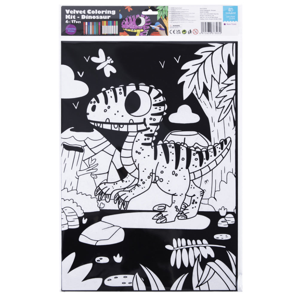 TookyToy - Velvet Colouring Kit - Dinosaur - Motherhood