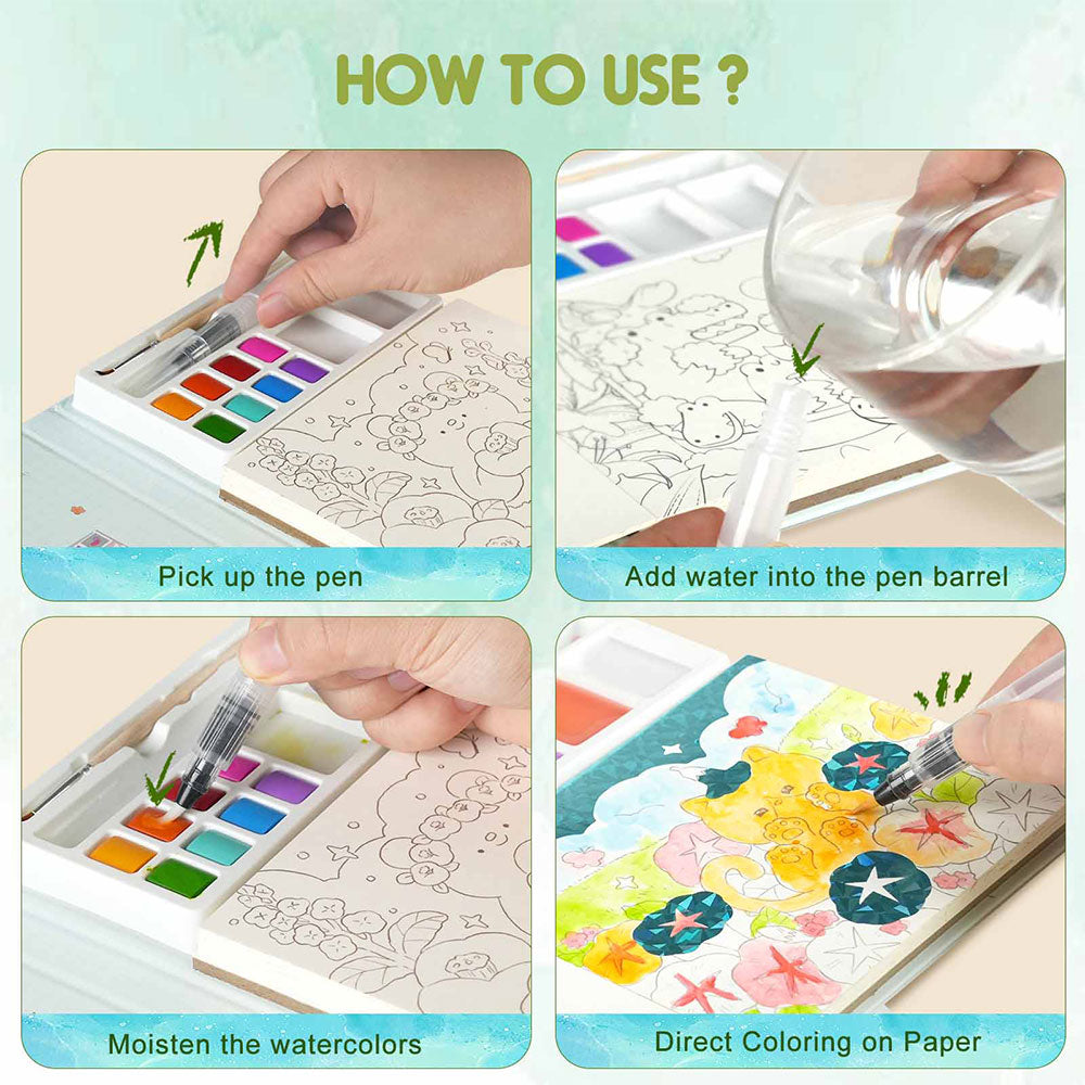 Jar Meló - Watercoloring Painting Book - Whimsical Pet Paradise