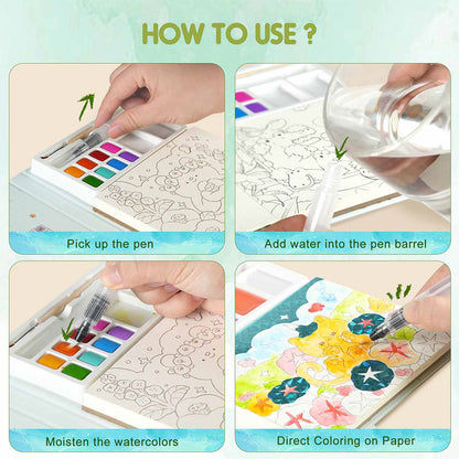 Jar Meló - Watercoloring Painting Book - Whimsical Pet Paradise