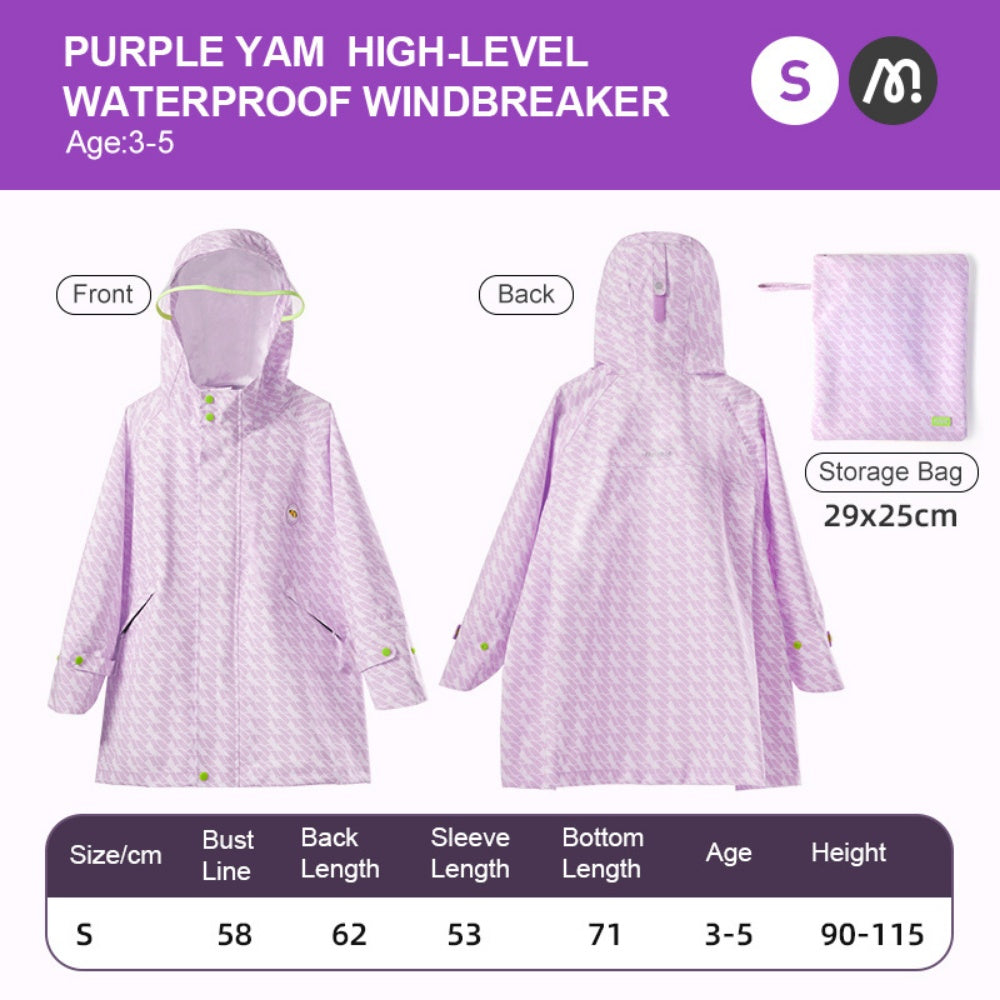 Mideer - Kids Raincoat with Hidden Bag Space - Taro Purple (S)