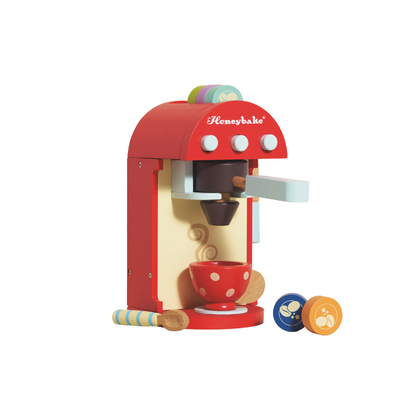 Le Toy Van - Wooden Toy Coffee Machine & Pods - 9pcs