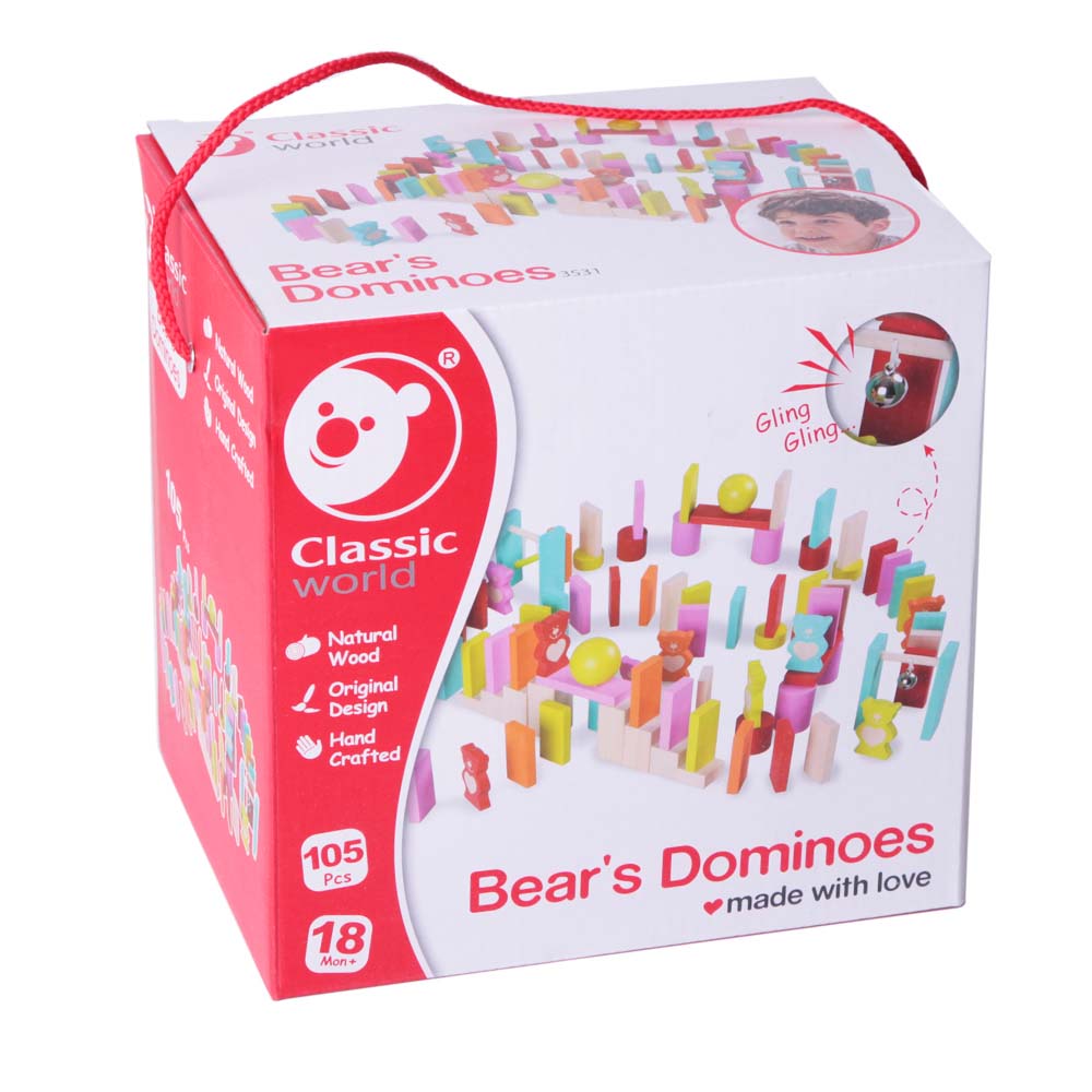 Classic World - Bear's Wooden Dominoes - 109pcs