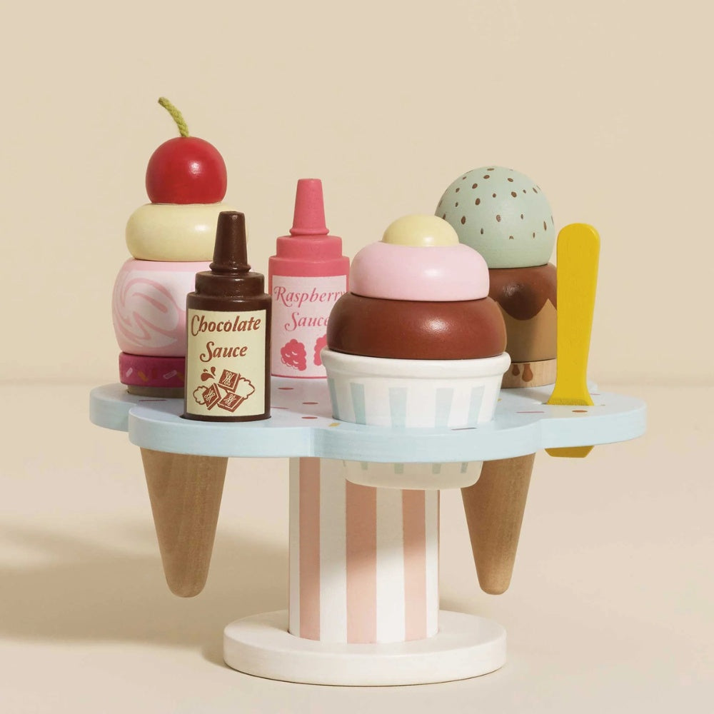 Le Toy Van - Wooden Ice Cream Stand & Toppings - 12pcs