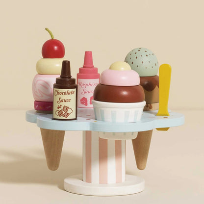 Le Toy Van - Wooden Ice Cream Stand & Toppings - 12pcs