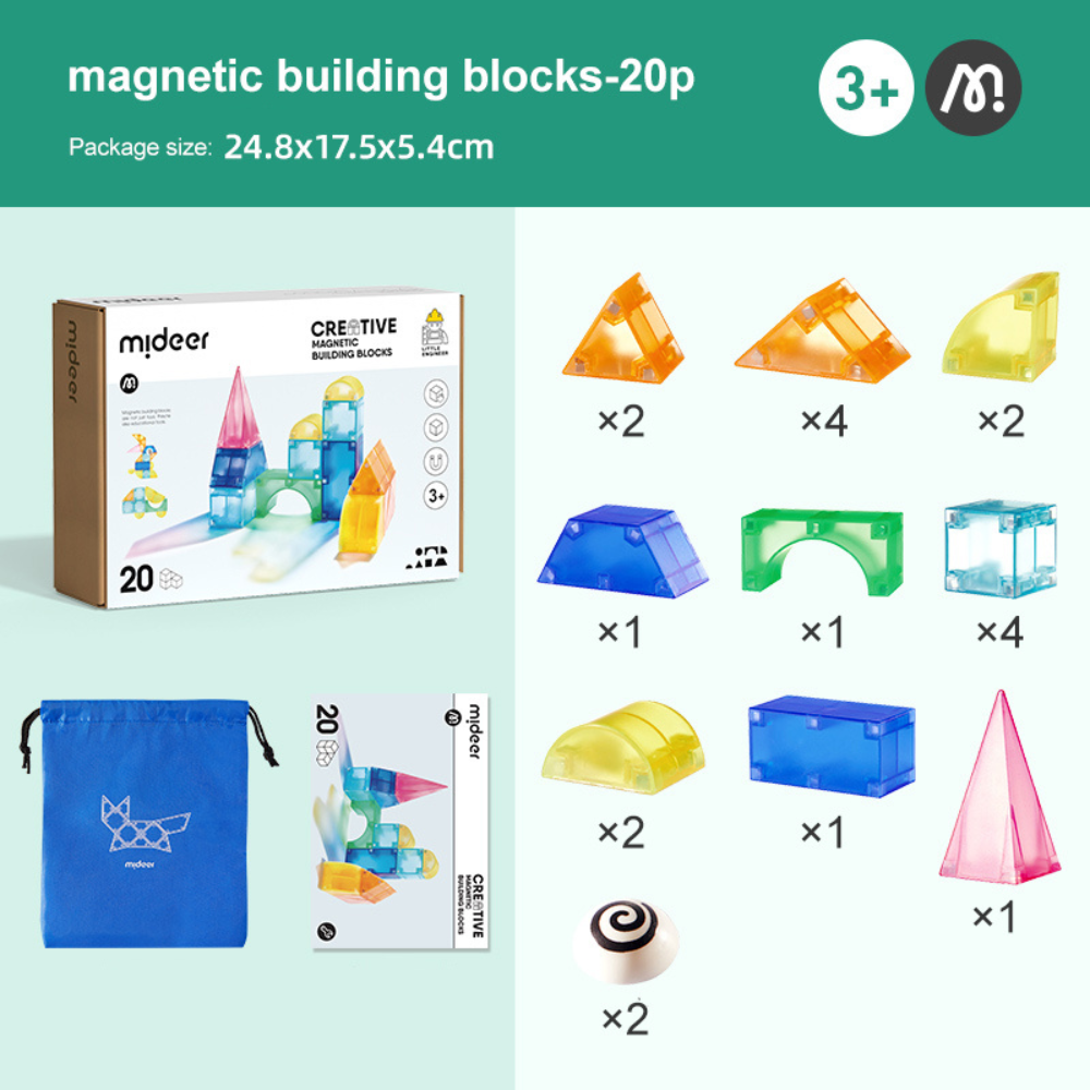 Mideer - Creative Magnetic Building Blocks Set - 20 Pieces