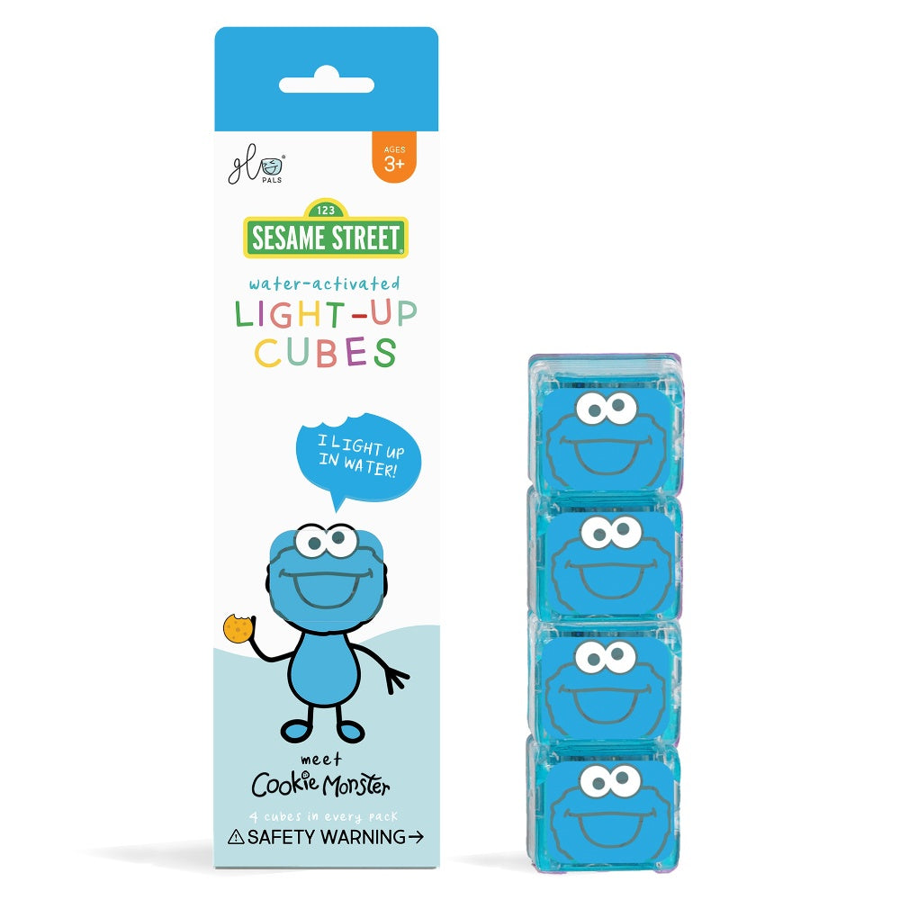 Glo Pals - Water Activated Light-Up Sensory Toys - Cookie Monster Sesame Street (4 Pack)