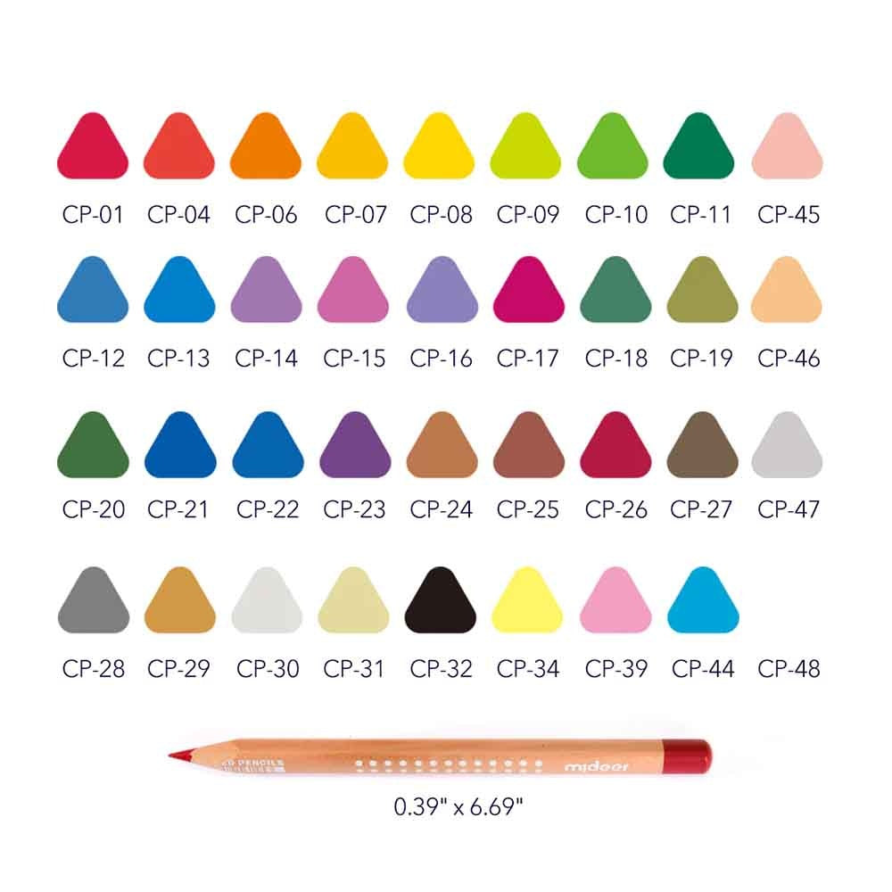 Mideer - Vibrant Coloured Pencil - 36 Colours