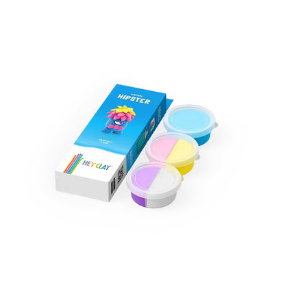 Hey Clay - Modelling Air-Dry Clay with Fun Interactive App - Hipster, series Monsters, 3 cans-**