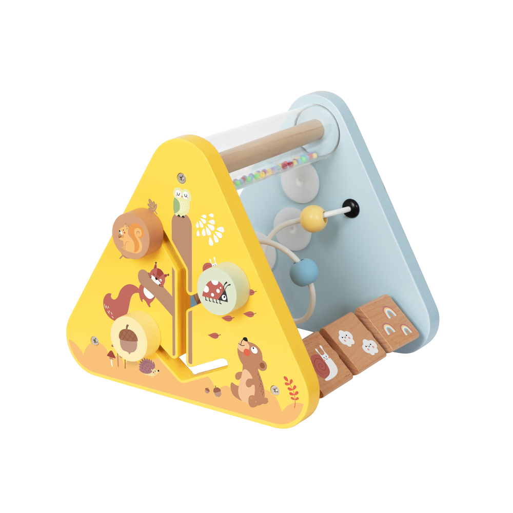 TookyToy - 5-in-1 Wooden Activity Triangle Baby Sensory Play Centre