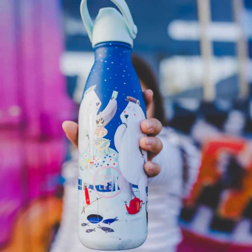Cool Bottles - Kids Triple-Insulated Water Bottle - Polar Bears 350ml