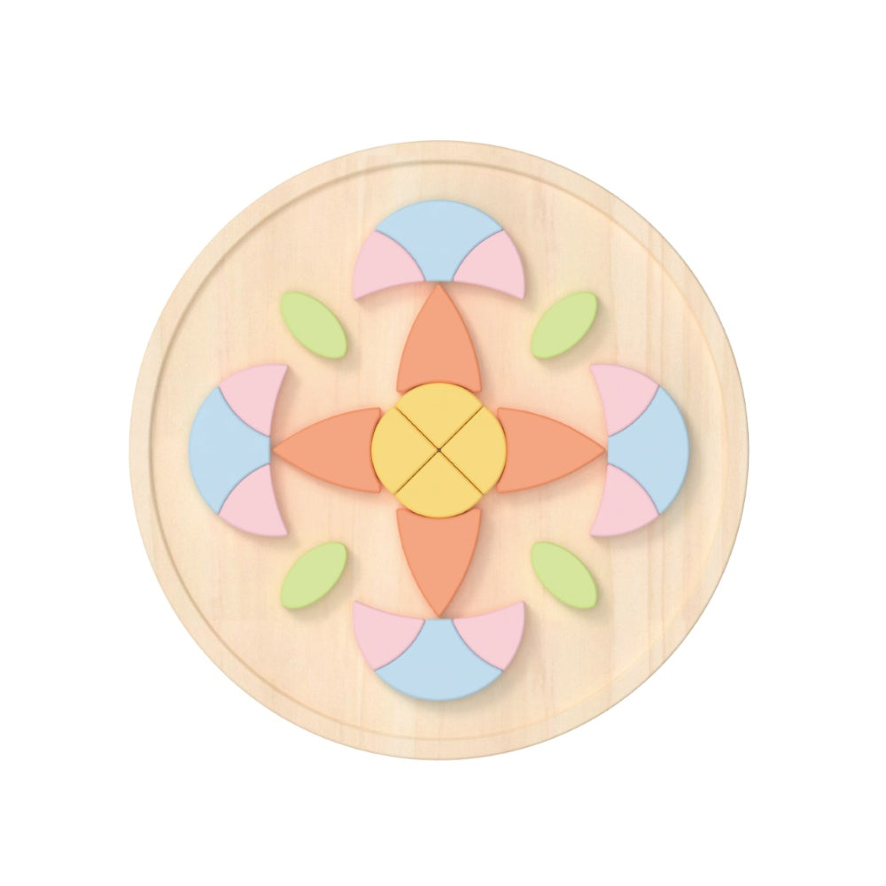Classic World - Flower Mandala Wooden Block Puzzle - 70 Pieces