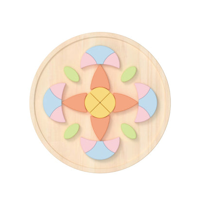 Classic World - Flower Mandala Wooden Block Puzzle - 70 Pieces