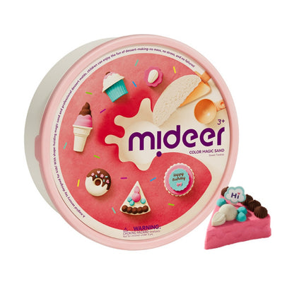 Mideer - Sweet Treat Magic Sand Play Set: 1kg Kinetic Sand with Sensory Bin, Moulds & Tools