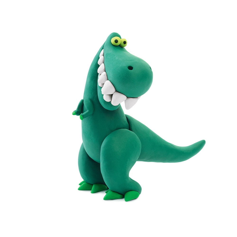 Hey Clay - Modelling Air-Dry Clay with Fun Interactive App - Pterodactylus, Triceratops, Tyrannosaurus, Series Dinos, 6 cans