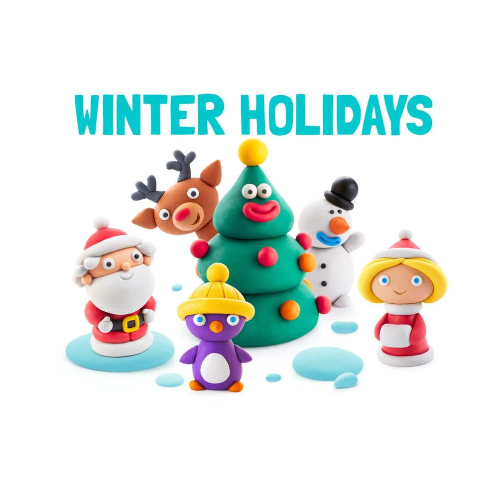 Hey Clay - Modelling Air-Dry Clay with Fun Interactive App - Winter Holidays, 15 cans-**