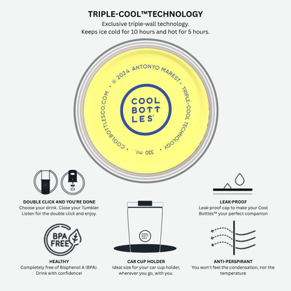 Cool Bottles - Triple-Insulated Travel Tumbler - Electric Garden 330ml