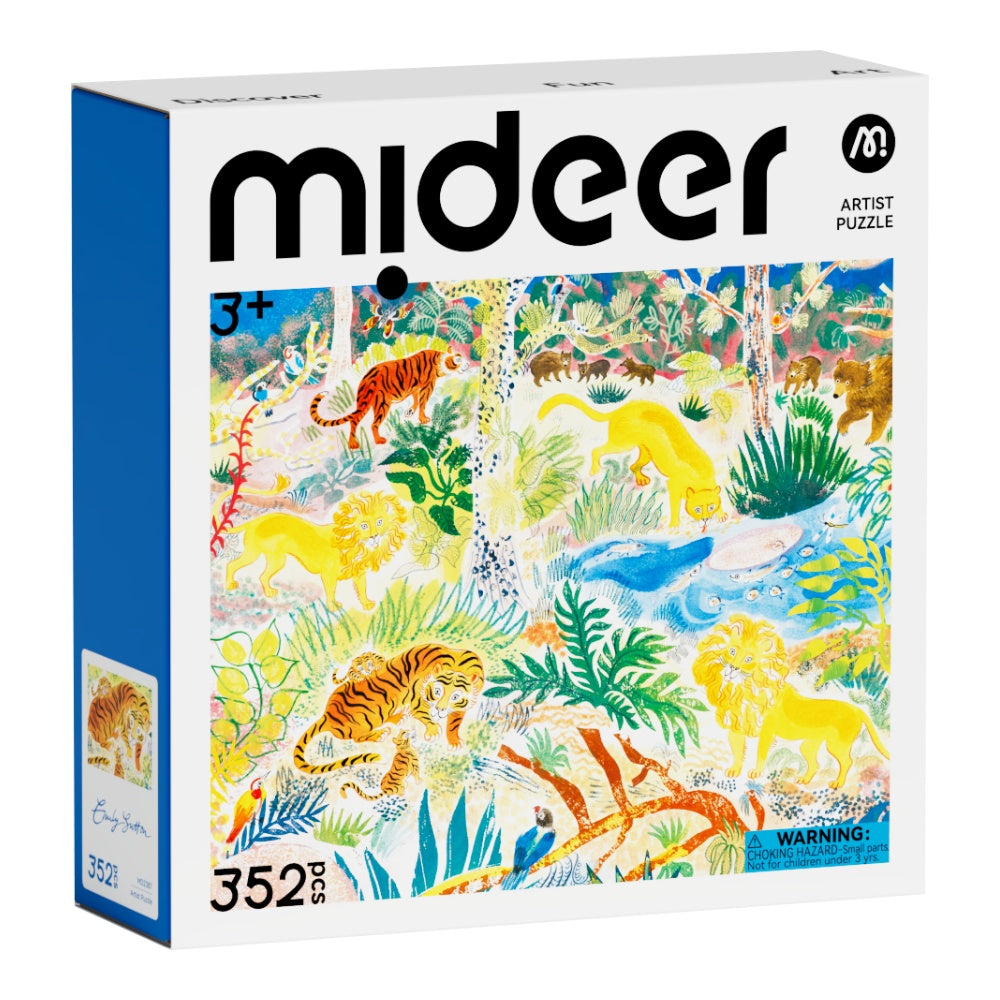 Mideer - Artist Puzzle: Jungle Moon - 352 Piece Illustrated Night Scene Jigsaw for Kids