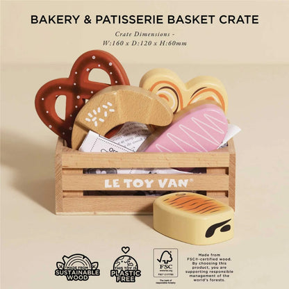 Le Toy Van - Wooden Bakery & Patisserie Food Crate - 7pcs