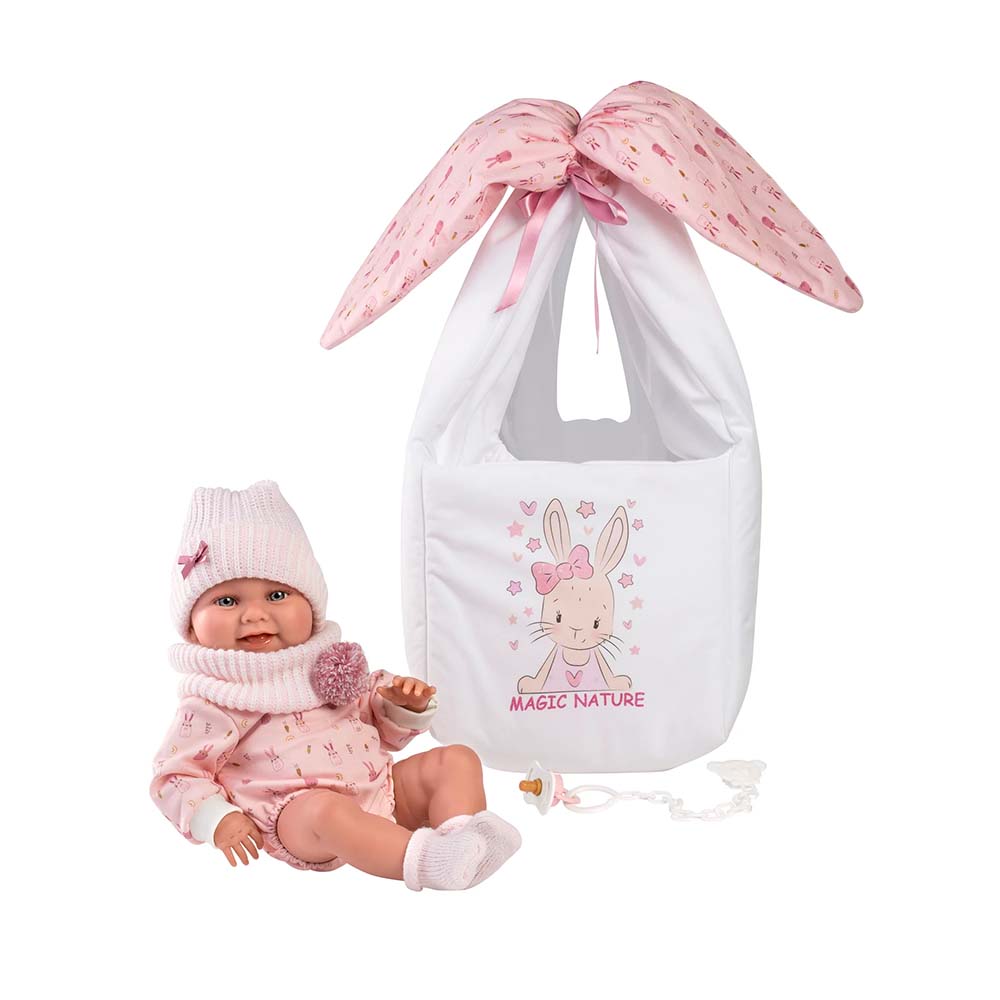 Llorens - Anatomically Correct Baby Girl Doll with Clothing & Baby Carrier: Nica - 40cm
