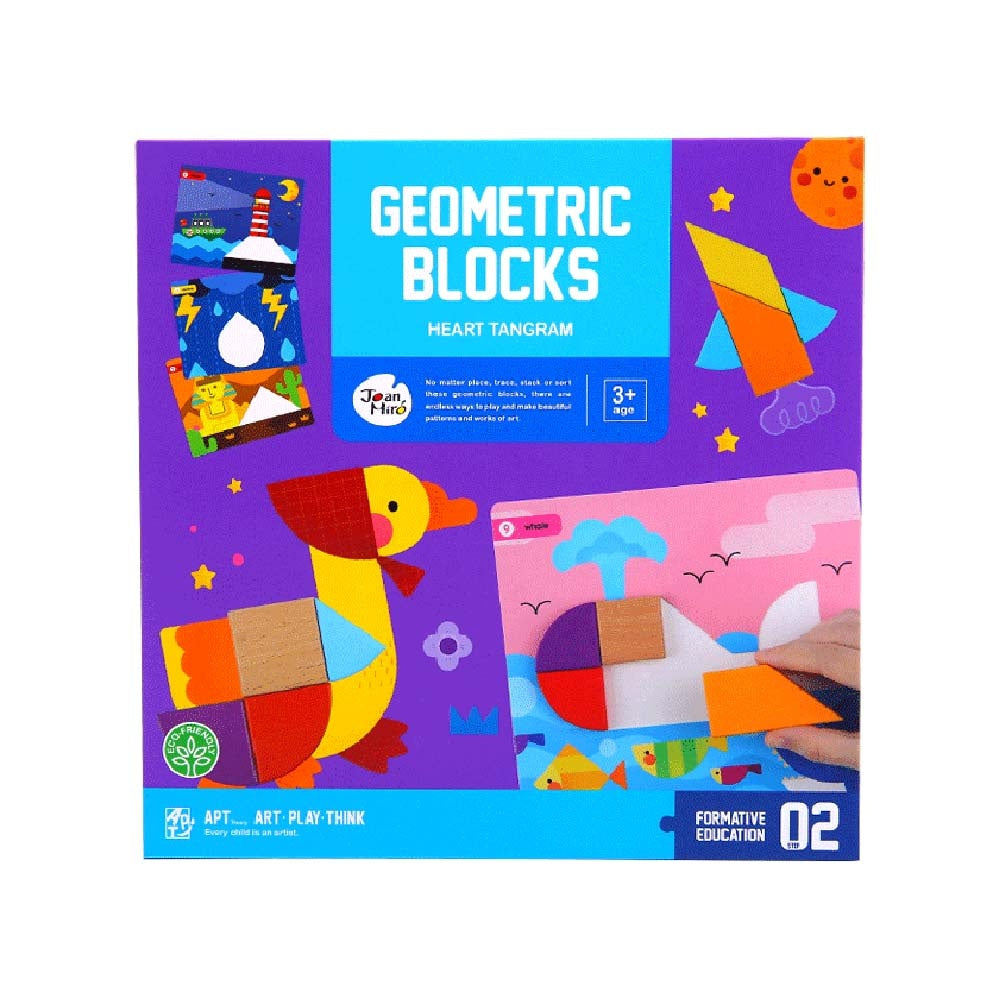 Jar Meló - Wooden Tangram Puzzle - Geometric Blocks with Activity Cards for Kids