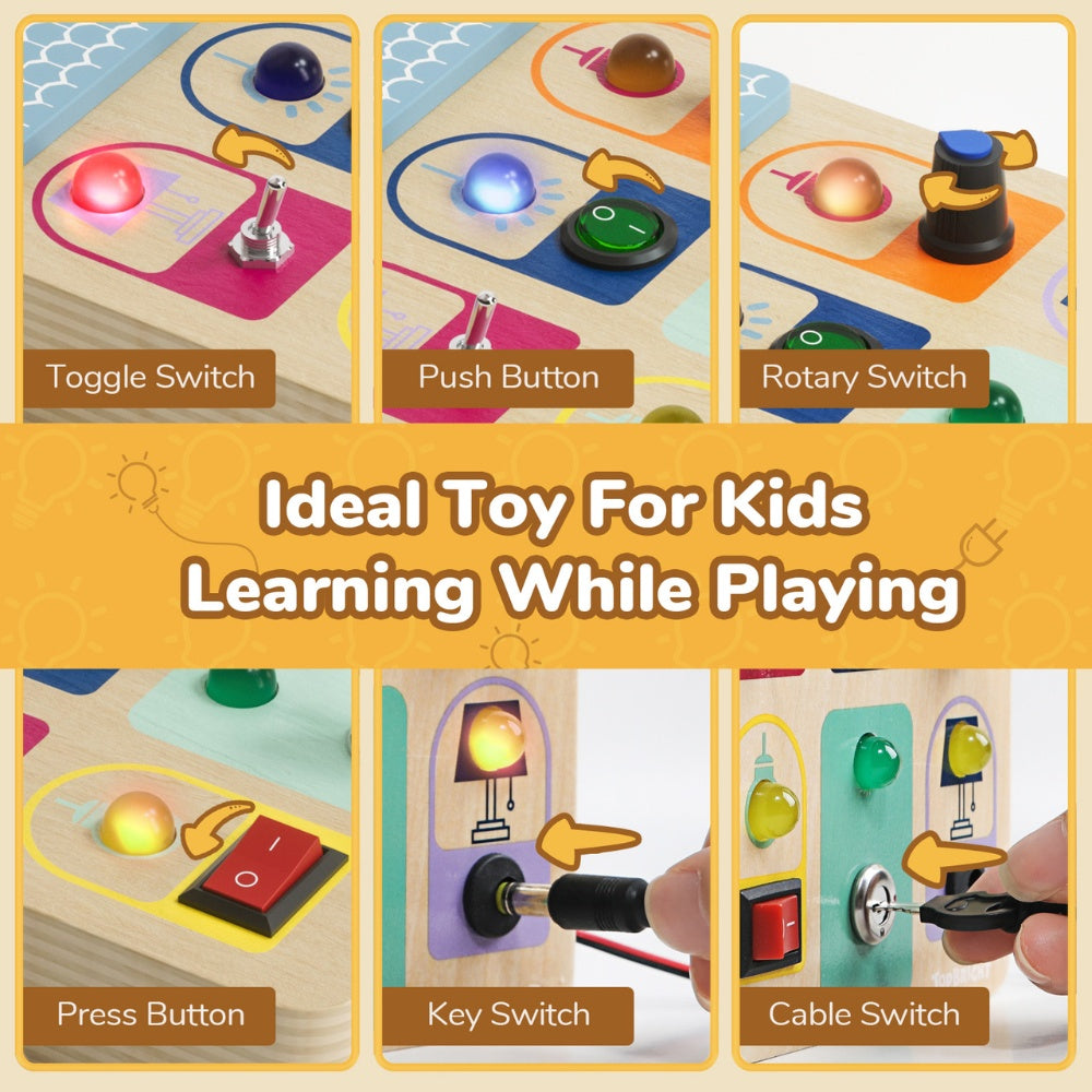 TopBright - Wooden Light Switch Busy Board