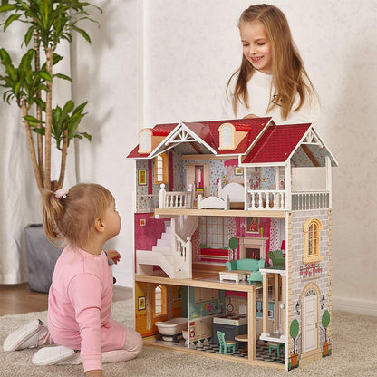 TopBright - Country Estate Doll House - Furnished with Elevator - 62 x 26 x 76 - 12pcs