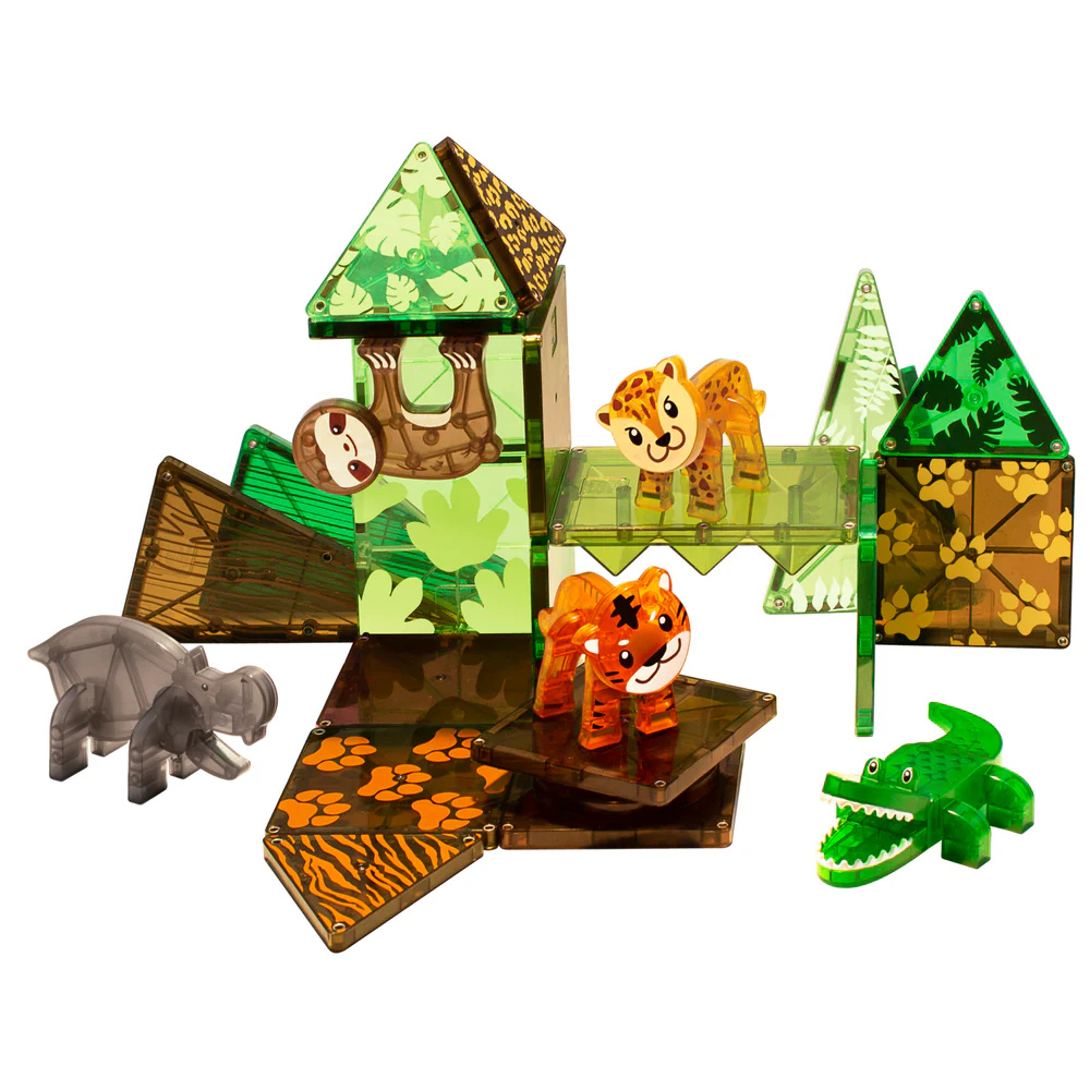 Magna-Tiles - Magnetic Construction Set - Jungle Animals Set - 25pcs