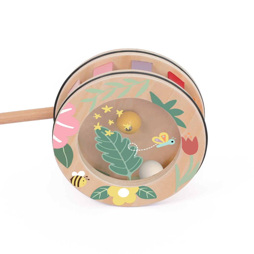 Classic World - Pull & Push Toy - Wooden Rainbow Roll