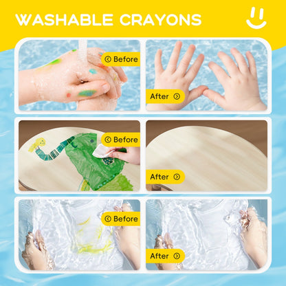 Jar Meló - Beeswax Crayons Banana Shape - 24 Washable & Non-Toxic Colours