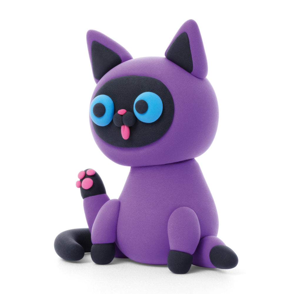 Hey Clay - Modelling Air-Dry Clay with Fun Interactive App - Bunny, Siamese cat, Guinea pig, Series Fluffy Pets, 6 cans