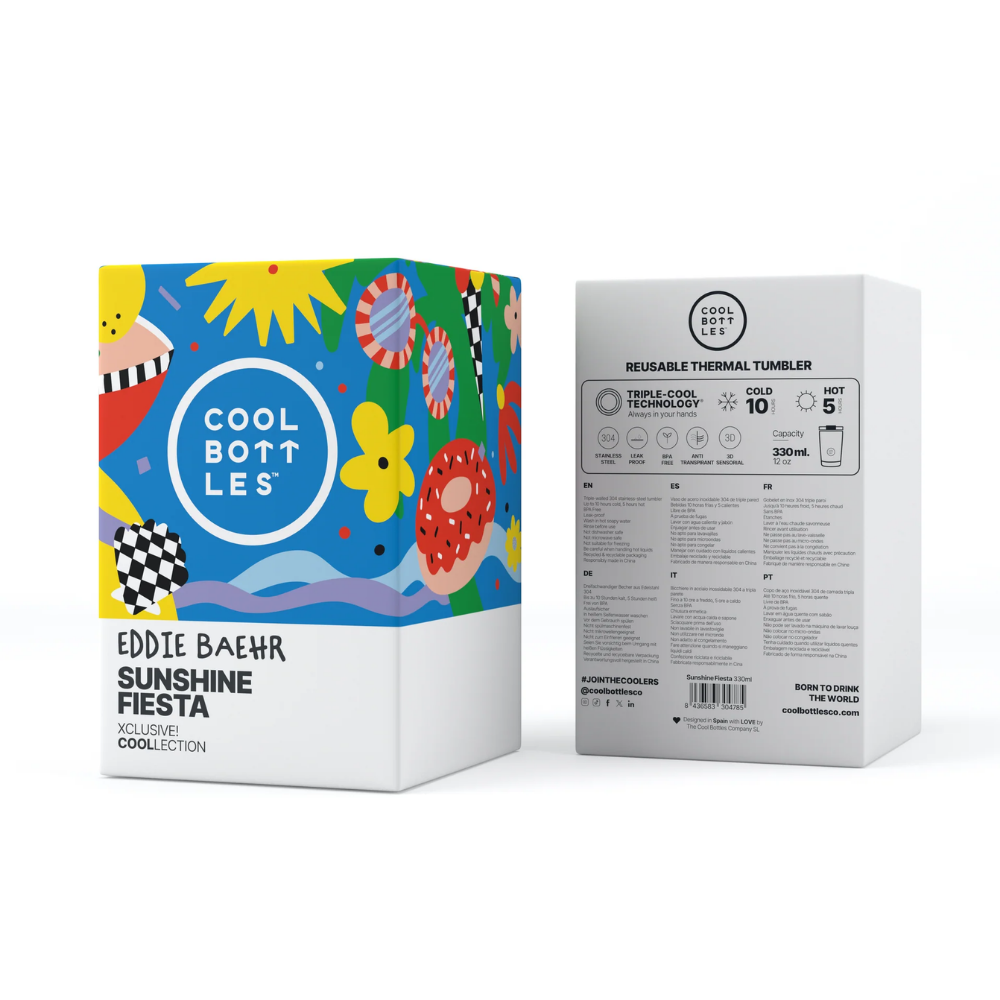 Cool Bottles - Triple-Insulated Travel Tumbler - Sunshine Fiesta 330ml
