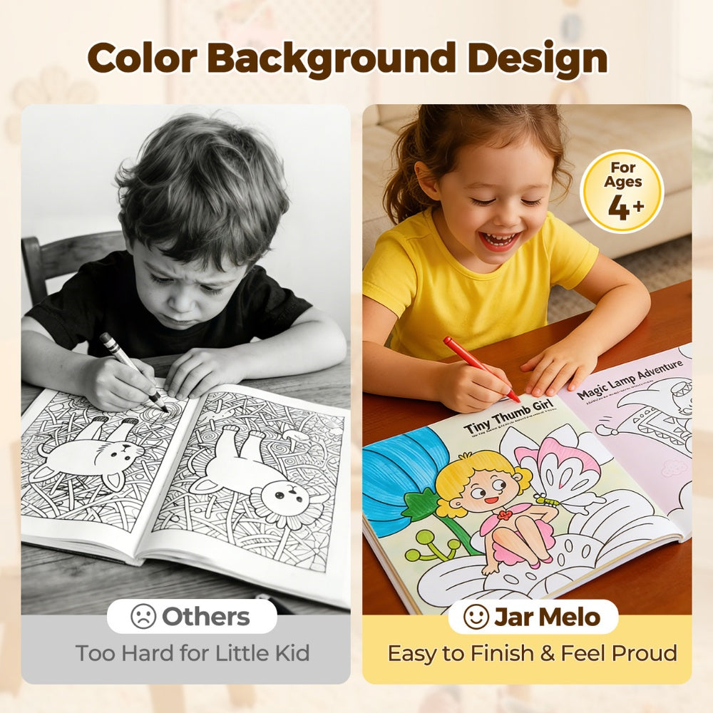Jar Meló - Play & Learn Colouring Book Set: Dinosaurs & Fairies - 2 Books 60 Pages
