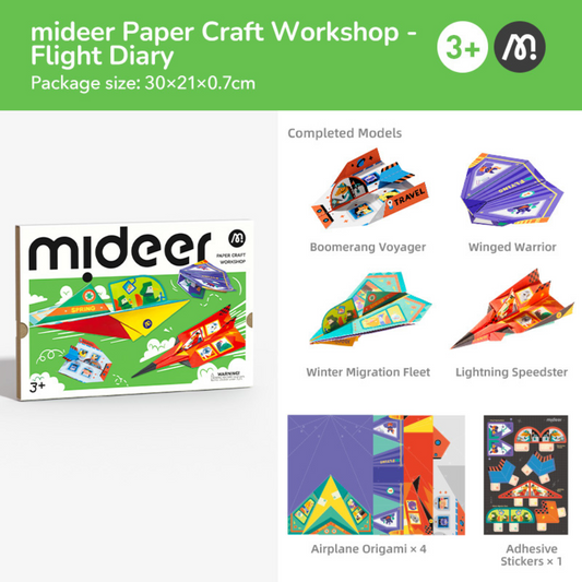 Mideer - Origami Paper Craft Kit: Flight Diary