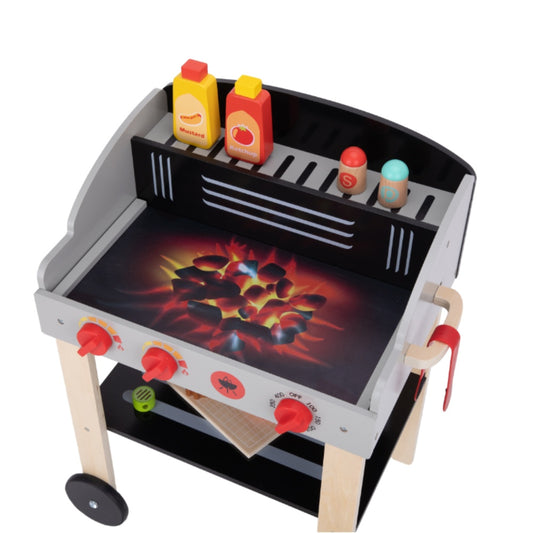 TookyToy - Pretend Play Wooden Braai Grill Toy Set