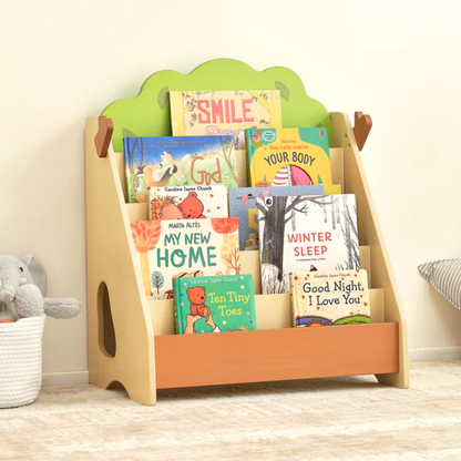 TookyToy - Tree Bookshelf for Kids Room - Premium Pine Wood - 5 Tier