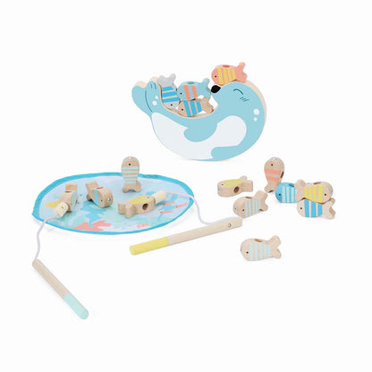Classic World - Wooden Magnetic Fishing & Stacking Game